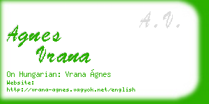 agnes vrana business card